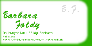 barbara foldy business card